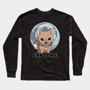 Little Werewolf Astronaut and Moon Long Sleeve T-Shirt